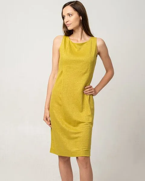 Alma & Lovis Alma & Lovis Schlupfkleid aus Hanf 'Hemp Dress', Hellgrün, – Produktbild 1 von 4