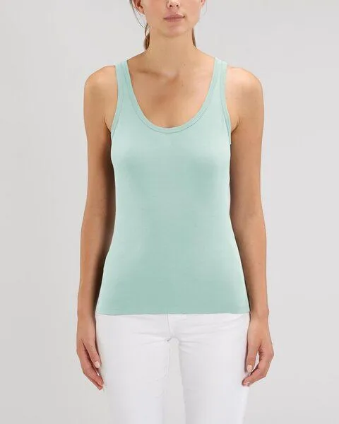 YTWOO YTWOO Damen Top aus Bio Baumwolle, nachhaltig & fair, viele Farben, Karibikblau, – Produktbild 1 von 4