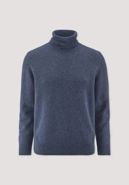 hessnatur hessnatur Rollkragen-Pullover Regular aus Bio-Merinowolle und Bio-Baumwolle, Mitternachtsblau, – Produktbild 4 von 4