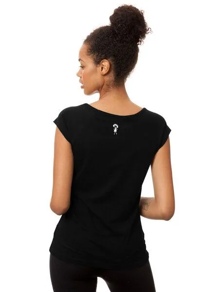 FellHerz FellHerz Damen T-Shirt Ommm Bio Fair, Schwarz, – Produktbild 4 von 4