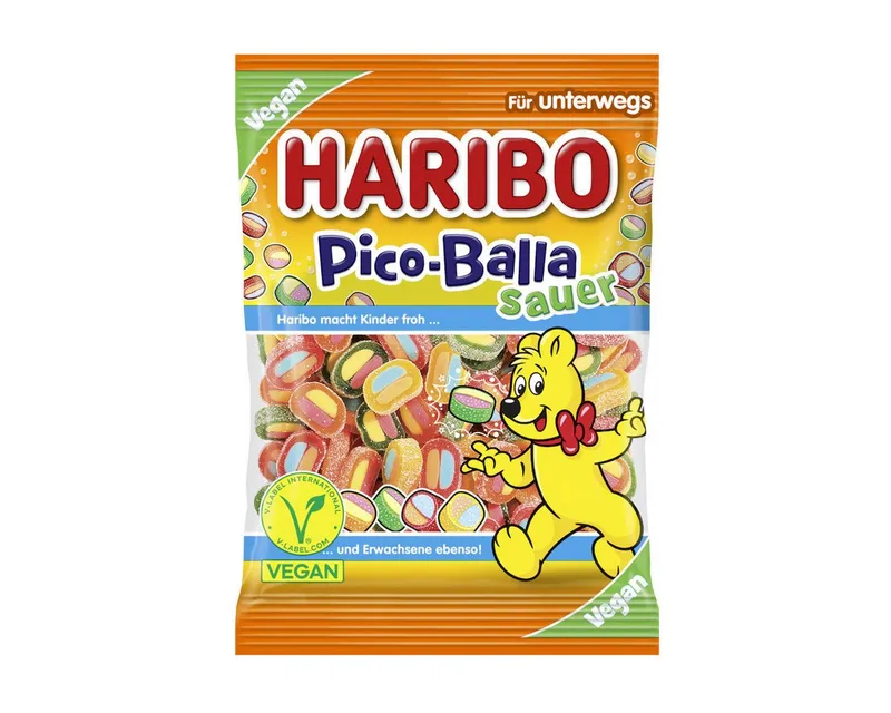 Haribo Haribo Süßigkeit, Haribo Pico-Balla Sauer Fruchtgummi-Konfekt Packung 85g – Produktbild 1 von 2