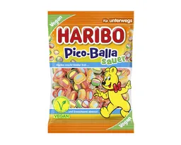 Haribo Haribo Süßigkeit, Haribo Pico-Balla Sauer Fruchtgummi-Konfekt Packung 85g – Produktbild 1 von 1