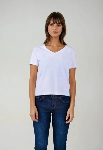 TORLAND TORLAND Damen T-Shirt mit V- Ausschnitt ISLA, Weiß (white), – Produktbild 2 von 2