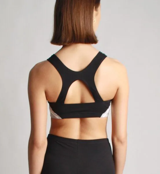 Bodyguard Bodyguard Upcycling Crop Top, Schwarz/graumelange, – Produktbild 1 von 5
