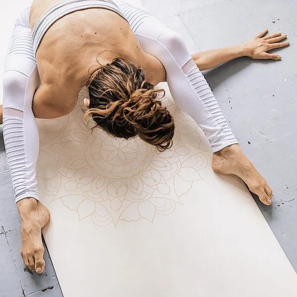 DIYogi DIYogi Yogamatte Naturkautschuk, Weißes mandala, – Produktbild 1 von 4