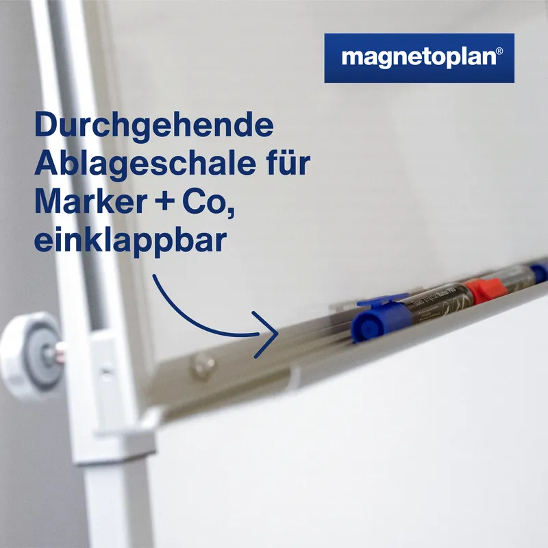 magnetoplan magnetoplan Flipchart "Junior" höhenverstellbares Dreibeinstativ, beschriftbar, magnetisch – Produktbild 1 von 3