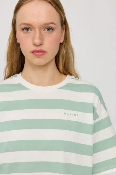 Mazine Mazine Gestreiftes T-Shirt, Pool/offwhite, – Produktbild 3 von 4