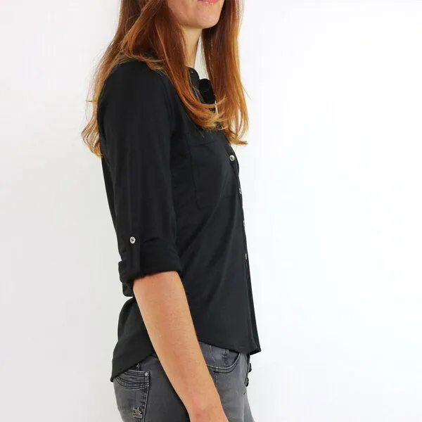 Gary Mash GARY MASH Bluse Portland aus Modal®-Mix, Schwarz, – Produktbild 3 von 4