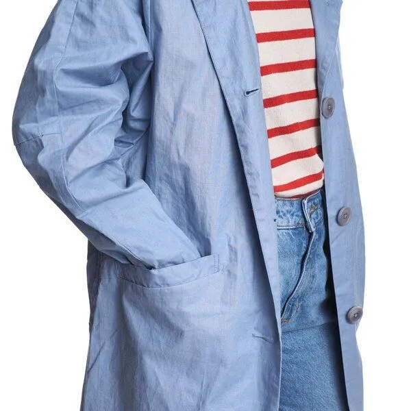 LangerChen LangerChen Sommermantel Coat Mira Long, Marlin (hellblau), – Produktbild 3 von 4