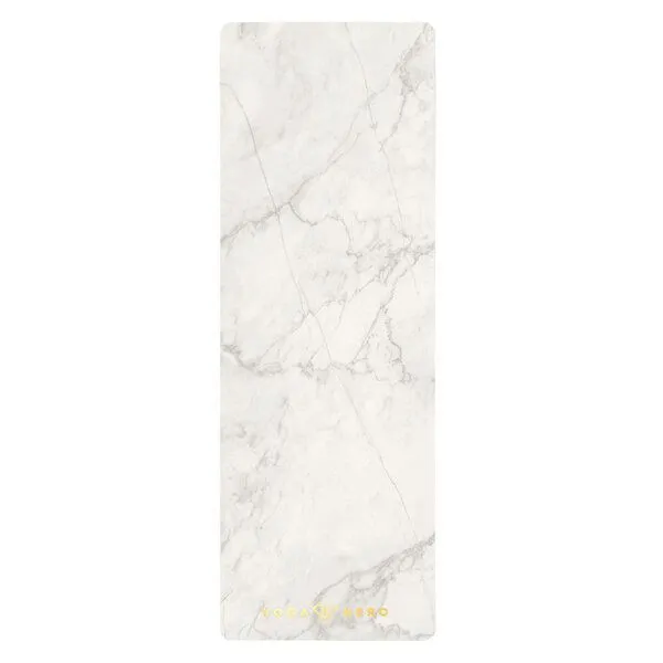 Yoga Hero Yoga Hero Yogamatte Classic 3,5mm mit Tragegurt, White marble gold (grau), – Produktbild 1 von 4