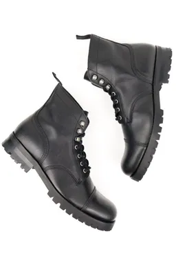 Will's Vegan Store Will's Vegan Store Damen vegan Arbeitsstiefel Schwarz – Produktbild 1 von 1