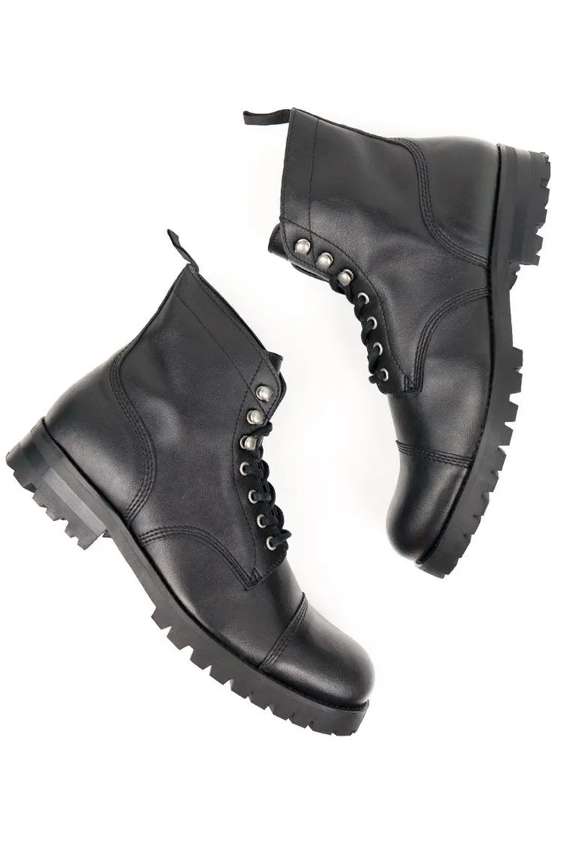 Will's Vegan Store Will's Vegan Store Damen vegan Arbeitsstiefel Schwarz, Schwarz, – Produktbild 1 von 2