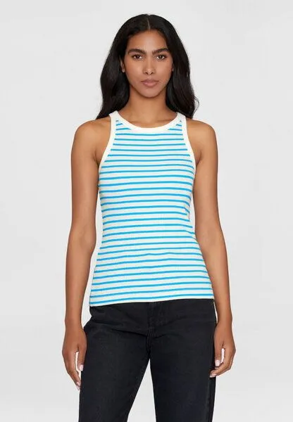 KnowledgeCotton Apparel KnowledgeCotton Apparel Tanktop - Striped racer rib top - aus Bio-Baumwolle, Blue/white, – Produktbild 2 von 4