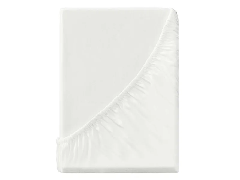 Spannbettlaken "Eco-Jersey-Interlock" aus Bio-Baumwolle 90-100 x 200 cm, weiß – Produktbild 1 von 1
