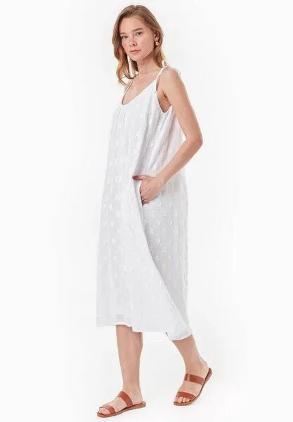 ORGANICATION ORGANICATION Kleid aus Bio-Baumwolle im Jacquardgewebe, White, – Produktbild 1 von 4