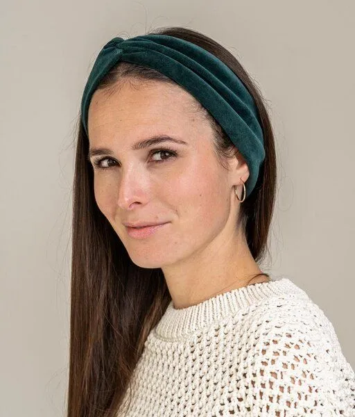 obumi obumi Haarband Bow aus Bio Samt, Dark green, – Produktbild 4 von 4