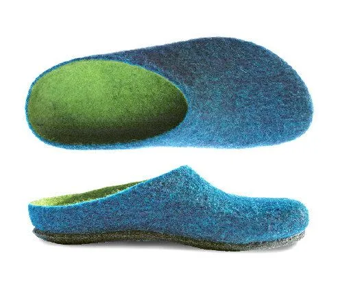 Gottstein Gottstein Magicfelt Filz Hausschuh aus 100 % Schurwolle (Merinowolle) Modell AN-709, Lagoon, – Produktbild 1 von 1