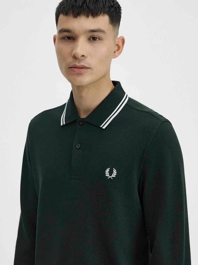 Fred Perry Fred Perry Langarm-Poloshirt Dunkelgrün T50 - Größe XL, Grün, – Produktbild 3 von 5