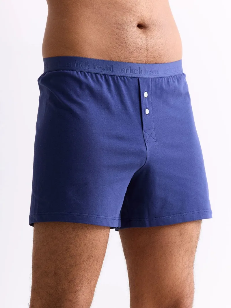 erlich textil erlich textil Casual Cotton Boxers, weite Boxershorts aus Bio-Baumwolle, made in Europe, Nachtblau, – Produktbild 1 von 5