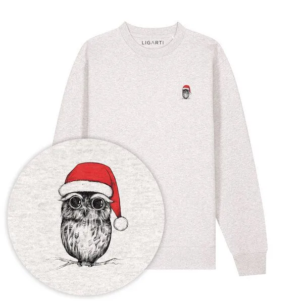 LIGARTI Pullover – Weihnachtseule – LIGARTI Tiermanufaktur, Waldgrün, – Produktbild 2 von 2