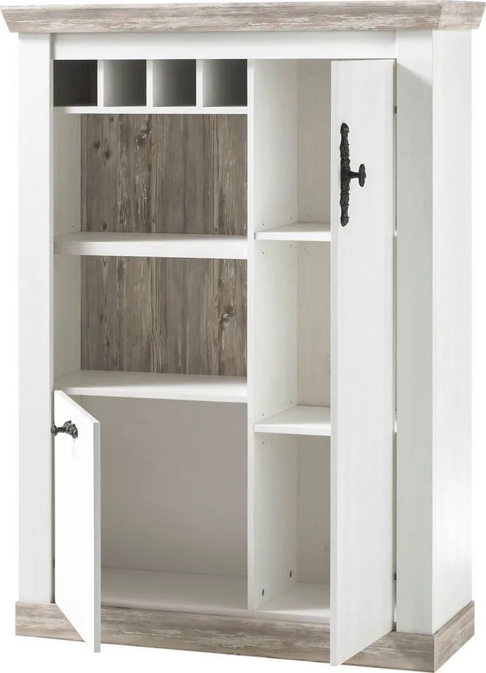 Home affaire Kommode Florenz, im romantischen Landhaus-Look, Breite 105 cm, Weiß, – Produktbild 3 von 5