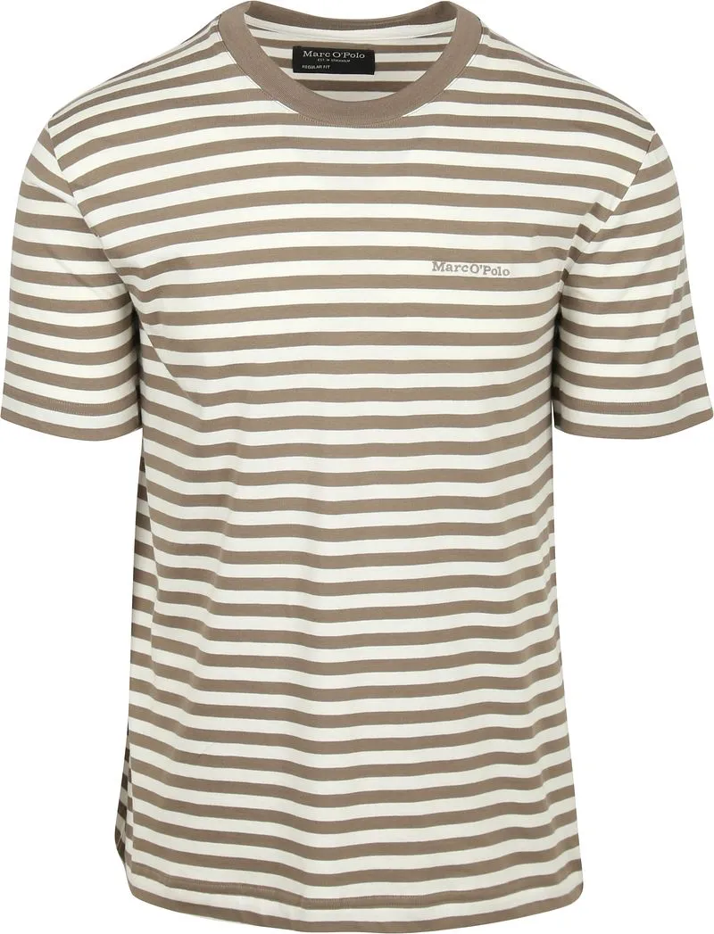 Marc O'Polo Marc O'Polo T-Shirt Stripes Khaki - Größe XL, Khaki, – Produktbild 2 von 5
