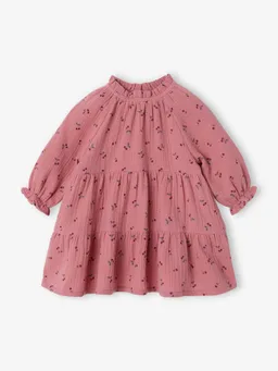 Vertbaudet Vertbaudet Mädchen Baby Volantkleid aus Baumwollmusselin – Produktbild 1 von 1