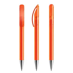 prodir prodir® Drehkugelschreiber DS 3 mit Metallspitze, blaue Mine, orange gefrostet – Produktbild 1 von 1