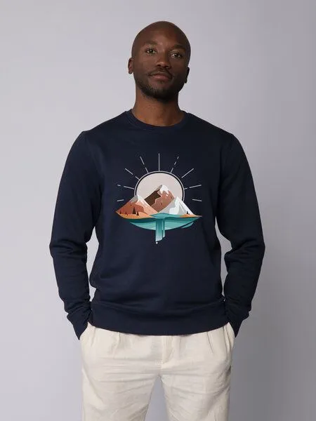 watapparel watapparel Sweatshirt Unisex Sunrise & Lake, French navy, – Produktbild 2 von 4