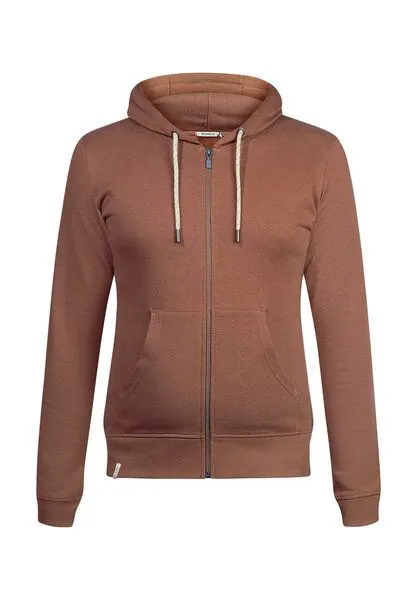 GreenBomb GREENBOMB Basic Vivid - Gemütliche Zipjacke aus Bio-Baumwolle / GOTS / Fair & Vegan, Braun (wood bark), – Produktbild 4 von 4