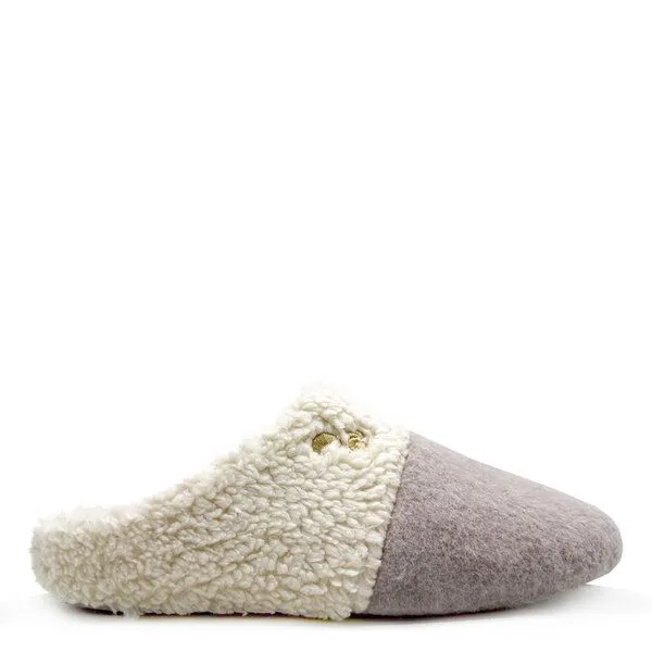 thies Veganer "thies ® Organic Teddy Mix Slipper" aus Biobaumwolle, Taupe, – Produktbild 1 von 4