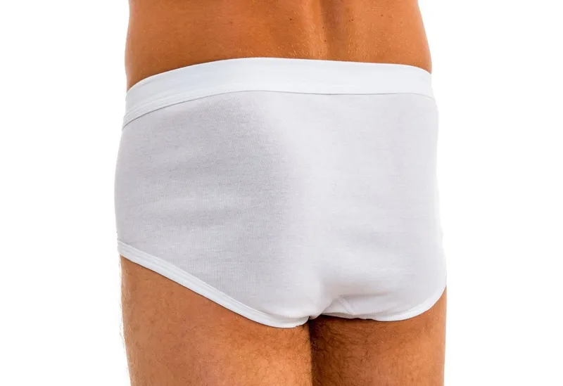 HERMKO Slip Briefs mit Eingriff,Bio-Baumwolle, breiter Weichbund, körpernah, große Größen, Weiß, – Produktbild 4 von 5