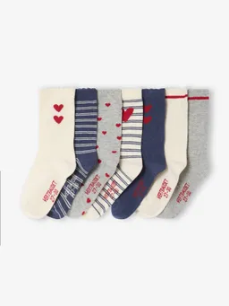 Vertbaudet 7er-Pack Socken mit Herzmotiven – Produktbild 1 von 1