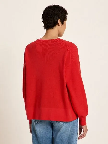 LANIUS LANIUS Pullover mit V-Ausschnitt, Lava red, – Produktbild 3 von 4