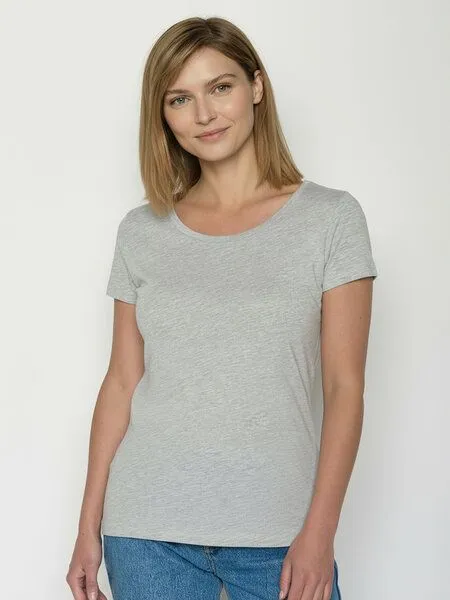 GreenBomb GREENBOMB Basic Loves - Sportliches T-Shirt aus Bio-Baumwolle / GOTS / Fair & Vegan, Grau (heidegrau), – Produktbild 2 von 4