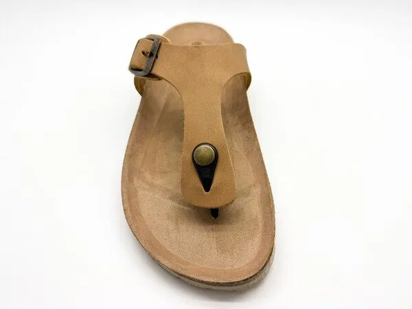 thies Vegane thies ® Eco Bio Thong Sandale aus rec. PET mit Kork-Tieffussbett, Cashew, – Produktbild 4 von 4