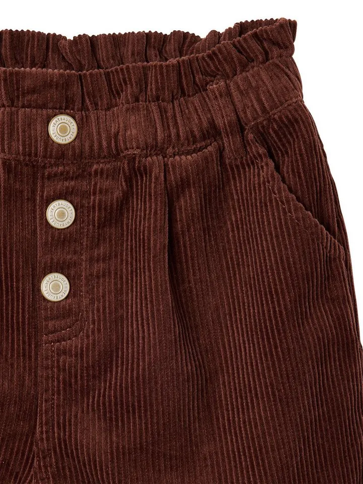 Vertbaudet Vertbaudet Shorts Mädchen Paperbag-Shorts aus Cord, Braun, – Produktbild 3 von 5