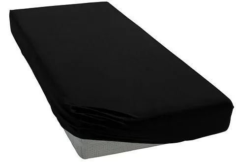 bellana Spannbettlaken bellana deluxe mit Elasthan, Jersey 230 g/m², Premium-Qualität, Jersey-Elasthan, Gummizug: rundum, (1 Stück), mit 5% Elasthan, für Matratzen bis 35cm Höhe, bügelfrei, faltenfrei, Schwarz, – Produktbild 2 von 5