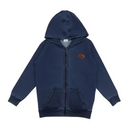 Walkiddy Kinder Kapuzenjacke GOTS zertifiziert, dunkelblau, Denim-Look, Reißverschluss, Bio-Baumwolle, weich – Walkiddy – Produktbild 1 von 1