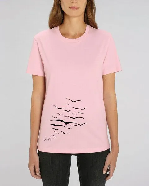 Human Family Human Family Bio Unisex T-Shirt "Create - Free Birds" in verschiedenen Farben, Cotton-pink, – Produktbild 3 von 4