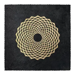 Veskor Cassiopeia Veskor Cassiopeia ETERNA FLORO Heilige Geometrie Linoldruck | 21 × 21 cm | Gold auf Schwarz – Produktbild 1 von 1