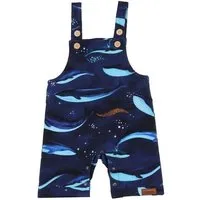 Walkiddy Latzstrampler Dunkelblau Wale-Allover Bio-Baumwolle GOTS – Walkiddy – Produktbild 1 von 1
