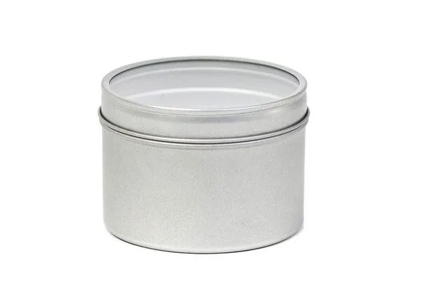 DS DS Runde Gewürz und Kräuter Dosen aus Metall 75 mm x 55 mm mit Klarsichtdeckel – Produktbild 2 von 4