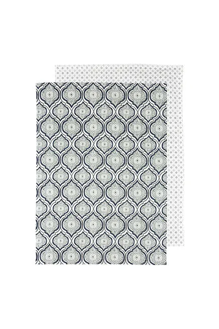 Tranquillo Geschirrtuch ORIENTAL 2er-Set (Bio-Baumwolle) - blau – Produktbild 1 von 3