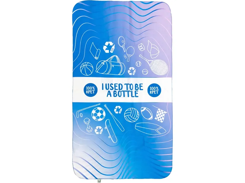 Sporthandtuch aus recyceltem PET 70 x 140 cm, inkl. 1-seitigem Aufdruck – Produktbild 1 von 1