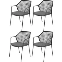 4er-Set Gartenstuhl "Burano" mit Sitzkissen, anthracite – Produktbild 1 von 1