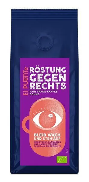 El Puente El Puente Röstung gegen Rechts - Bio-Kaffeebohnen 250 g | Fair Trade | Bio-zertifiziert | Vegan | Glutenfrei, Mehrfarbig, – Produktbild 1 von 1