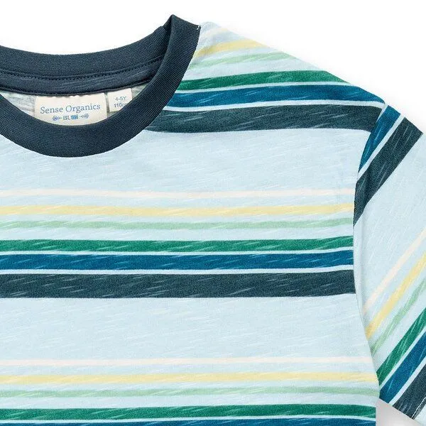 Sense Organics Sense Organics Kinder T-Shirt, Modell ANTON, Mehrfarbige ringel, – Produktbild 2 von 2