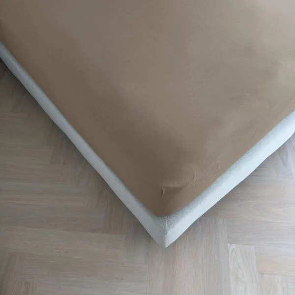 Kayori Kayori Topper Spannbetttuch Baumwollsatin, Taupe, – Produktbild 1 von 4