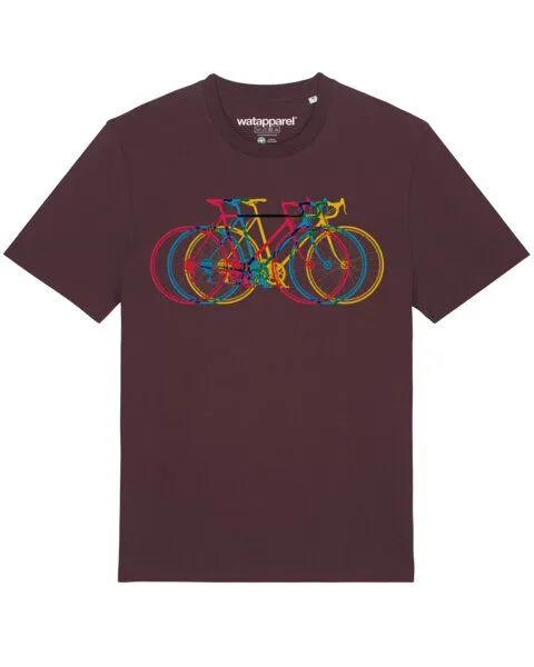 watapparel watapparel T-Shirt Unisex Fahrräder, Red brown, – Produktbild 1 von 3